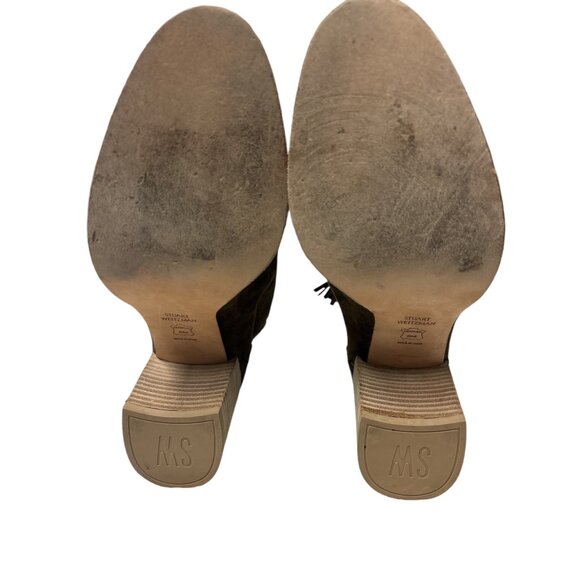 Peasant Stuart Whitman Womens Lace-Up Suede Ankle Boots With Block Heel - Picture 7 of 9